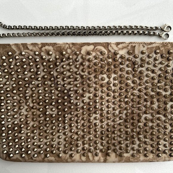 Louboutin Loubiposh Spiked Glitter Clutch Crossbody - Picture 6 of 14